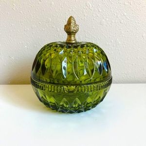 **2 FOR 1 SALE** Indiana Glass Green Candy Jar
